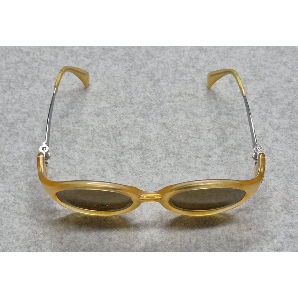 Vintage Jean Paul Gaultier Sunglasses 56-2272 Oval Amber Yellow Side Shield